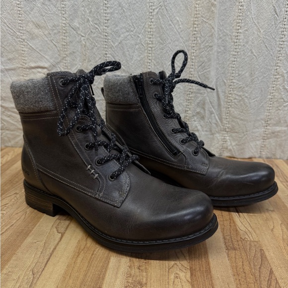 Taos Cutie Gray Zip Closure Ankle Boots Round Toe Booties Sz 38 (US 7/7.5) - Picture 1 of 11